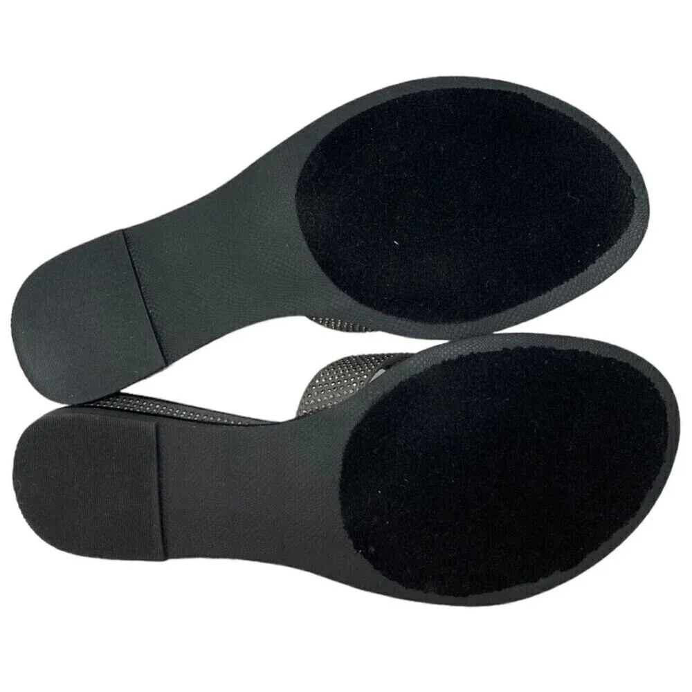 NEW Judith Ripka Sloane Slide Sandals Women's Size 6 M Embellished Gray